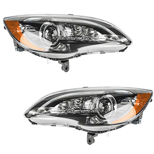 Image of TRQ Headlight Assembly Set CH2518141 CH2519141 Compatible with 2011-2014 Chrysler 200