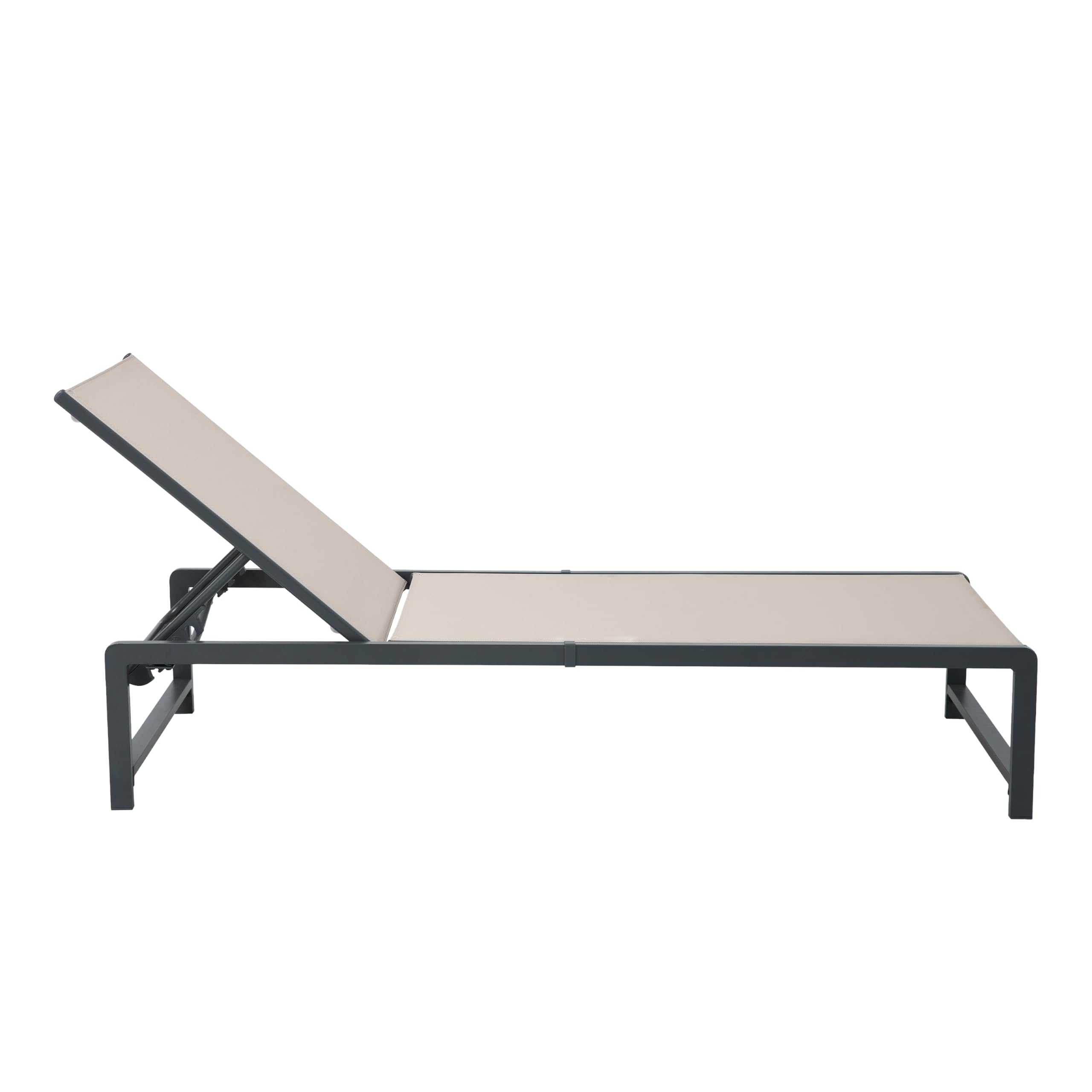 AXI Zane Gartenliege in Grau/Braun | Sonnenliege aus Stahl mit Verstellbarer Rücklehne - 5 Positionen | Sonnenbett/Liege für Draußen/Garten