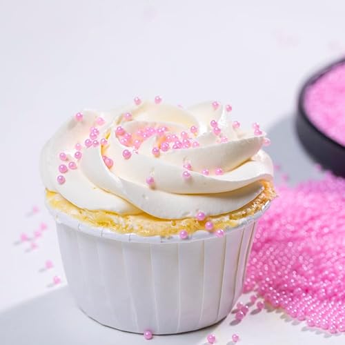 Miniatura 3 de Perlas comestibles Pink Sprinkles para decoración de pasteles de boda, gránulos de pasteles, gránulos de galletas, perlas de azúcar, perlas de