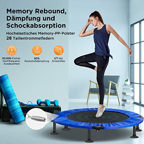 Fitness Trampolin Klappbar | Mini Trampolin für Erwachsene mit Wasserdichtem, Antibakteriellem PP-Pad,6 Große Saugnäpfe… – Bild 4