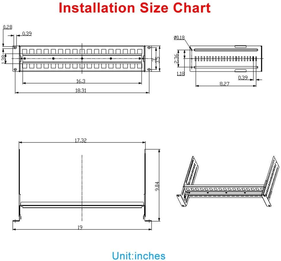 E-link 2U 19inch Adjustable Rack Mount Din Rail Chassis 35mm 19" Rackmount Din Rail Bracket, Easiest Way to Install Din Rail Mount Devices Like Industrial Media Converter in Cabine(Sliver)