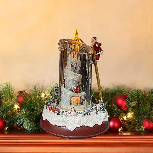 Animated Winter Wonderland Set, Santa Lighting Mountaintop Candle, 2021 Holiday Home Decor, 8.5 Inches #TOP3