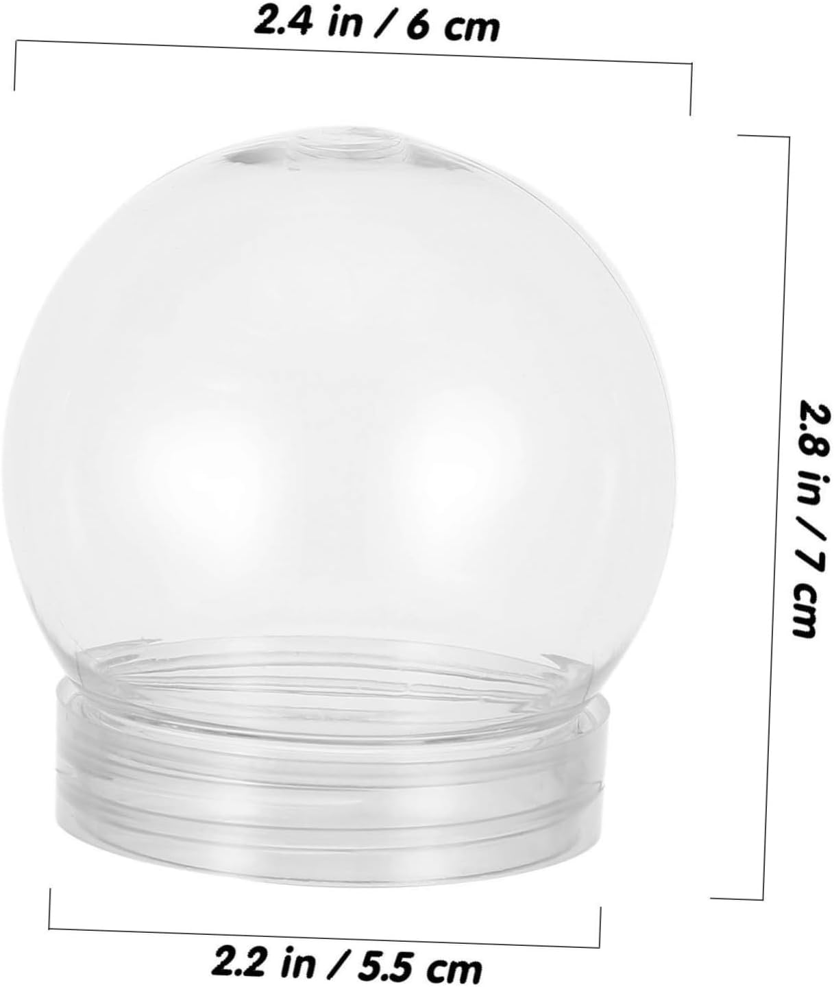 20pcs Snow Globes Screw Caps Reusable Empty Water Globes for Crafting Christmas Decorations and Creative Projects