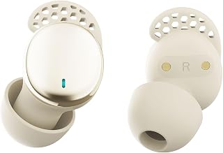 Sleep Earbuds for Side Sleepers, Wireless Noise Cancelling Sleep Headphones with Sleep Mode, LED Power Display, Comfort Fit for Sleeping, Working, Hiking (Gold)