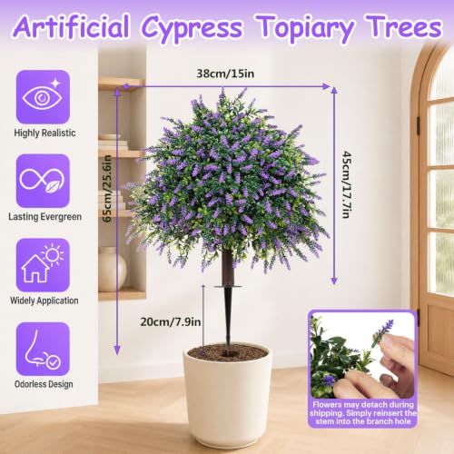 25.6" Artificial Boxwood Topiary Ball Trees - image 2