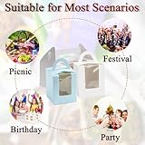 16 Packs Cupcake Boxes, Multifunction Inserts Cake Box with Clear Window and Handle, Cake Holders Bakery Carrier Boxes, Rectangle and Displaying for Muffins, Cupcakes & Cookies(White, 2 hole) - Image 5