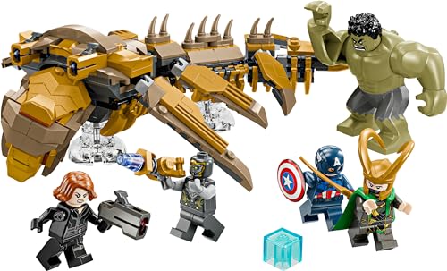 | Marvel Avengers vs. Leviathan, Figura Giocattolo Costruibile con Personaggio di Hulk e Minifigure di Capitan America, Loki, Vedova Nera e Chitauri, Giochi per Bambini e Bambine da 7 Anni 76290 - Lego - Immagine 8