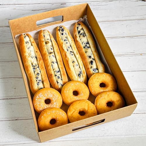 15-Pack 13\" X 9\" X 3\" Brown Blyss Cookie Crate,Sturdy Cookie Serving Tray Great for Party Platters,Natural Kraft Paper Cardboard Tray use for Packaging and Hold Cookies,Take Out Container,Pack of 15