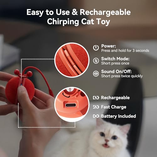 Cheerble Interactive Cat Ball — Smart Self-Rolling Toy with 3-Speed Modes — view 7