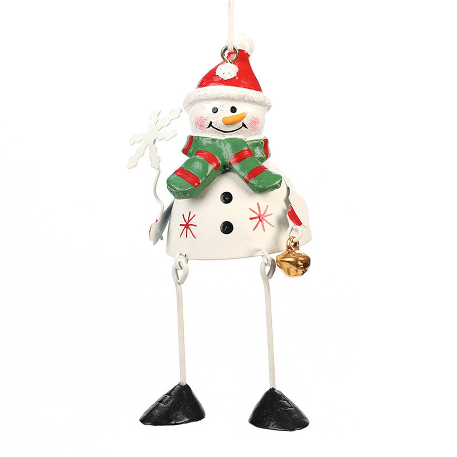 Kalttoy White Christmas Tree Decorations Metal Pendants Santa Snowman Elk Metal Pendant Home Decorations Bookcase Decor Christmas Hanging Pendants
