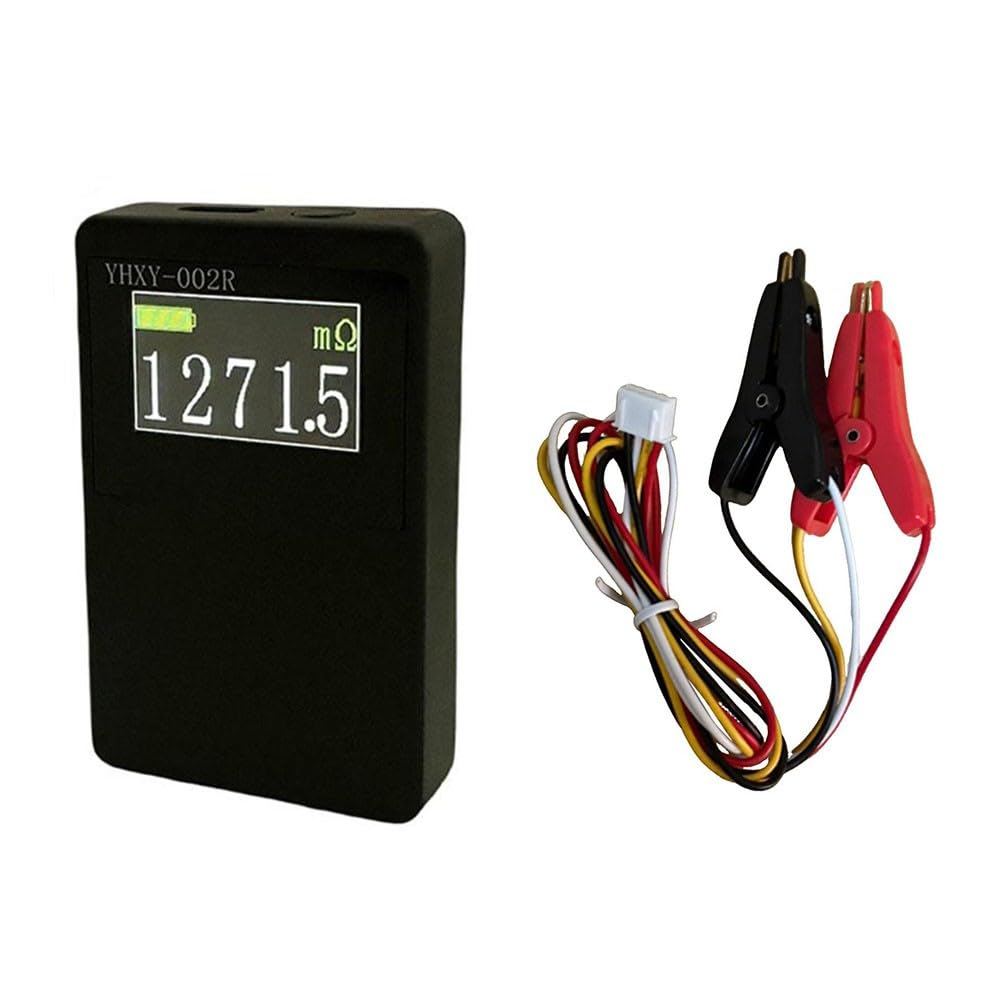 Probador de resistencia de miliohmímetro CC, rango de 0.0001 ohmios a 20 ohmios con prueba Kelvin de 4 cables, pantalla LCD, probador de cortocircuito de batería de litio incorporado