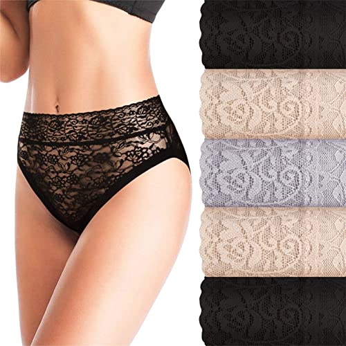 5Mayi Womens Underwear Lace Panties for Women Briefs Bikinis Underwear for Women Pack Size 7