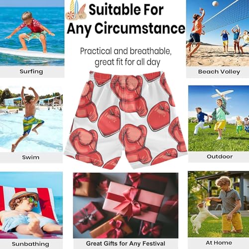 visesunny Summer Boy's Beach Shorts Boxing Gloves Pattern Quick Dry Swim Trunks Baby Boy Bathing Suit3