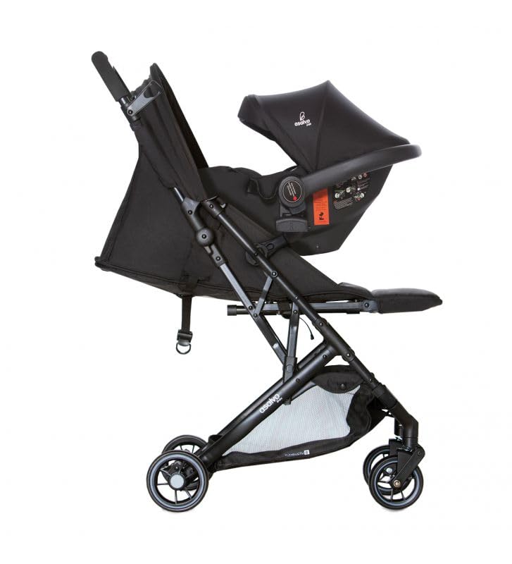 Asalvo TUMBUCTÚ Travel System, Carrito de bebé, Cochecito multifuncional, Silla de Auto Grupo 0+, Plegado Compacto con una Mano, Ligero, Seguridad y Comodidad, SPF50+, Carga máxima 23 kg, Negro