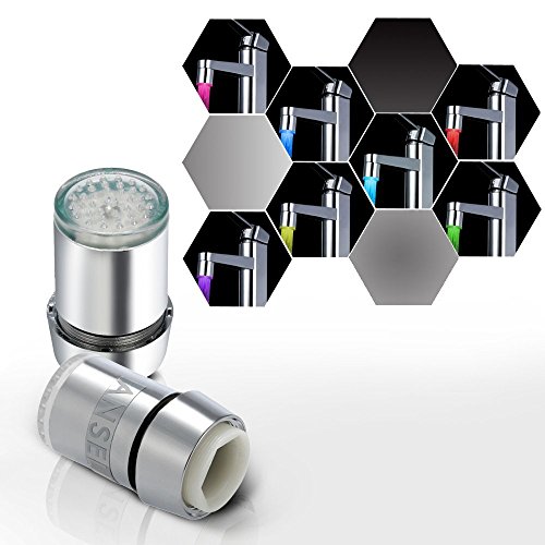 Anself 7 Colors Changing Glow LED Light Water Stream Faucet Tap For Bathroom Kitchen