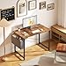 OLIXIS Computer Desk 40 Inch Home Office Desks for Small Spaces, Gaming Writing Study Work Table with Storage Bag for Bedroom, Rustic Brown