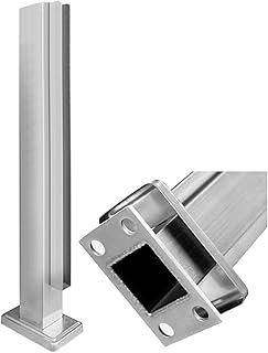 laxyy Indoor Outdoor Glass Balustrade Post for Platform, Stainless Steel Railing Fence Pole Garden Fencing Post, for 10Mm - 12Mm Thick Panel/End Post/115Cm (45.2Inch)