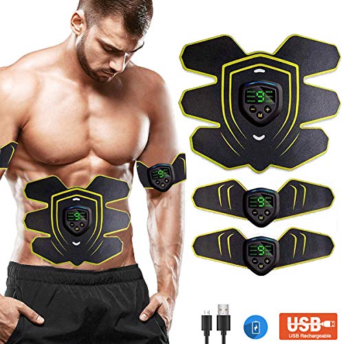 ZHENROG Electroestimulador Muscular Abdominales Cinturón, USB Recargable EMS Estimulador Muscular Abdominales, para Abdomen/Cintura/Gluteos/Pierna/Brazo