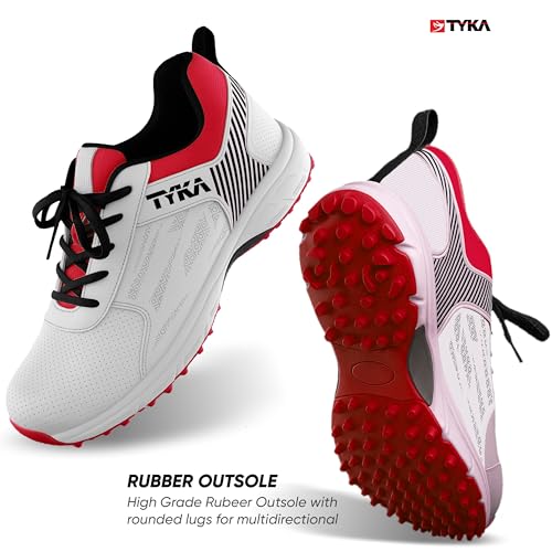 Image of TYKA Velocity Plus Cricket Shoes | Professional Rubber Stud Cricket Footwear for Men