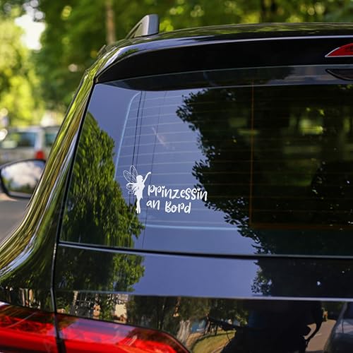 Baby on Board Aufkleber Auto, Prinzessin an Bord Auto Aufkleber 17 x 9.5 cm, Wetterfest und UV-Beständig aufkleber auto, Sticker Baby und Auto Baby für sichere Fahrten mit Ihrem Kind