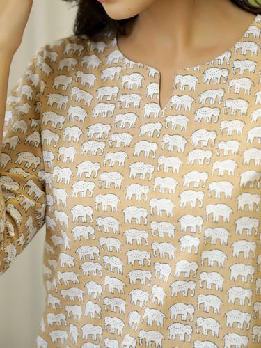 Image of Women's Printed Night Suit Set Pajama with Top Lightweight Soft & Comfy Sleepwear for Girls & Women