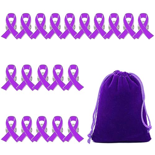 20 broches ruban violet avec 1 étui violet, broches en métal, broches exquises, broches pour femmes, accessoires de vêtements, accessoires de conception personnalisés