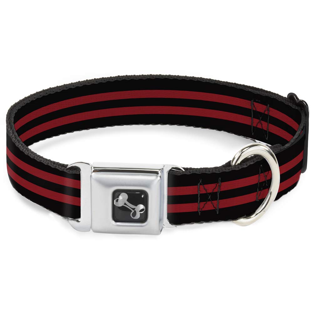 Buckle Down Stripe Nero/Rosso Collare Osso, Wide Medium/16 – 58,4 cm
