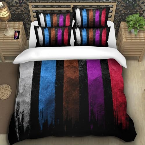 Parure de lit microfibre 135x200 imprimé 3D abstrait fermeture éclair - 5