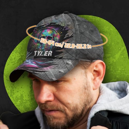 Image of American Skull Cap for Men, Skull Us Skeleton Gothic Horror, Summer Hats Fashion for Men Women, One Size