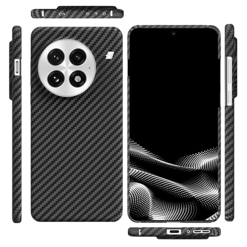 qichenlu Kugelsicher Aramidfaser Schwarz Aramid Hülle für OnePlus 13,Extrem Stoßfest Dünn Cover Case Hartschale