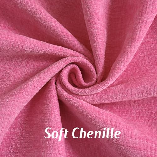 FUTEI Pack of 2 Chenille Throw Pillow Covers 18x18 Inch, Hot Pink by FUTEI - Used condition - Image 2