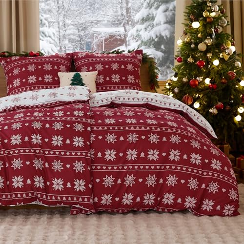 BEDSURE Bettwäsche 135x200 4teilig Weihnachts - Bettwäsche-Sets...