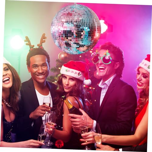Disco espejado BESTonZON, 1 unidad, con gancho para colgar, acabado plateado brillante, para decoración de fiestas, bodas, KTV y eventos miniatura 7