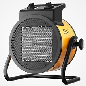 SIAL 2000 W Heizlüfter - Elektroheizer - Keramik Heizstrahler - Bauheizer Bautrockner - Heizgerät mit Überhitzungsschutz - Für Baustellen, Häuser, Werkstätten, Garagen - P2 - Gelb