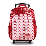 Mochila com Rodinhas Tamanho Pequeno Sapeka Jacki Design - Vermelho - Coração
