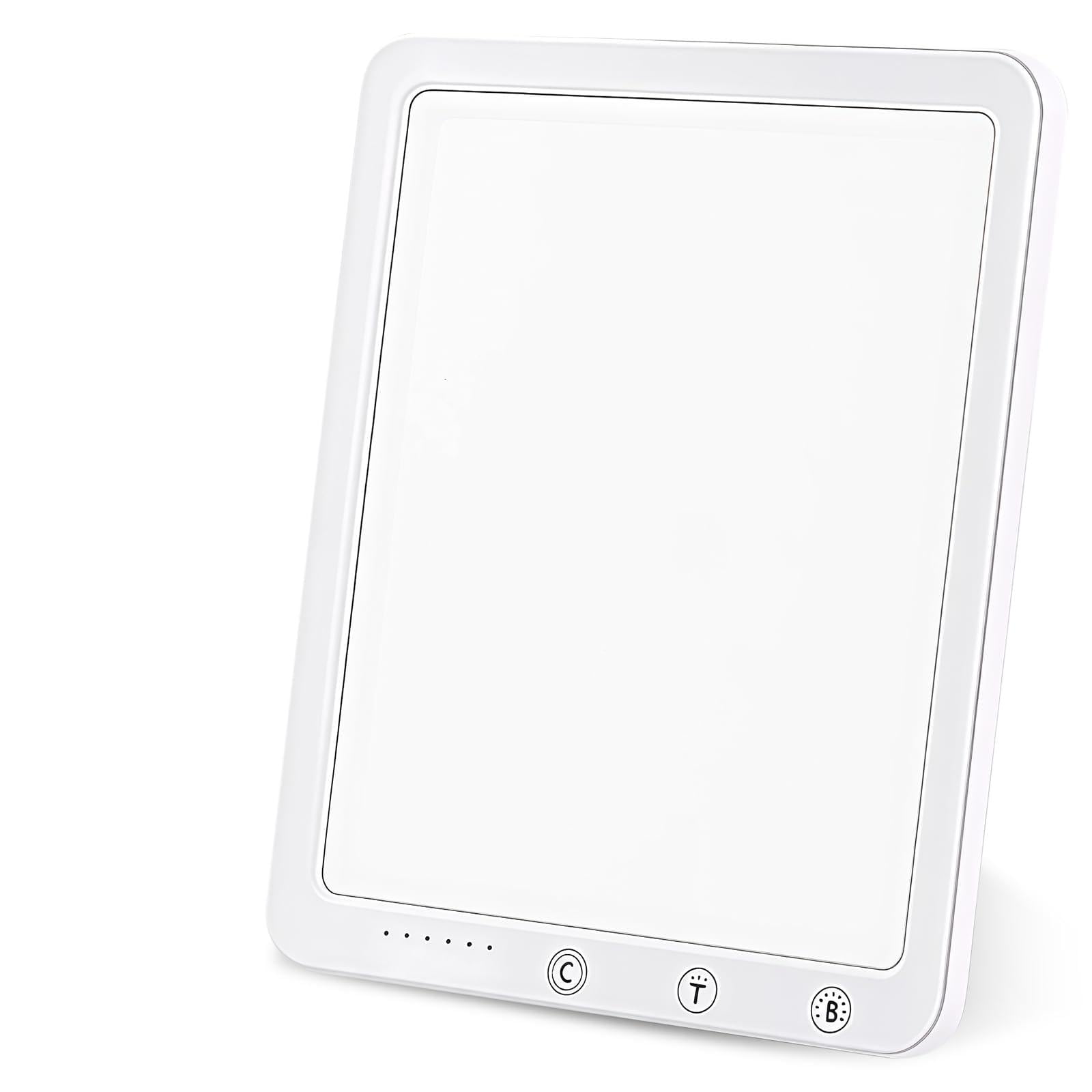 Lámpara de luz diurna, 10000 lux, regulable, luz de día LED, terapia de luz, con 5 niveles de brillo, 3 temperaturas de luz, temporizador, luz solar LED, lámpara de luz diurna