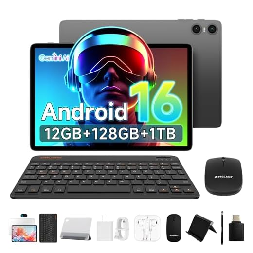 TECLAST Tablet Android 14 Tablets, P30T 10 Inch Tablet, 10GB+128GB, 1TB Expand, IPS Screen, WiFi6, BT5.4, Dual Camera, 6000mAh, Tablet with Keyboard/Case/Mouse/Stylus/Headphones/Tablet Stand