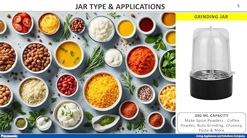 Image of Panasonic Nutriturbo Hand Blender with 5 Jars | Powerful 600W Max Locked Motor | Juicing, Blending & Grinding | Copper Motor & Safety Lock | Multipurpose Kitchen Appliance