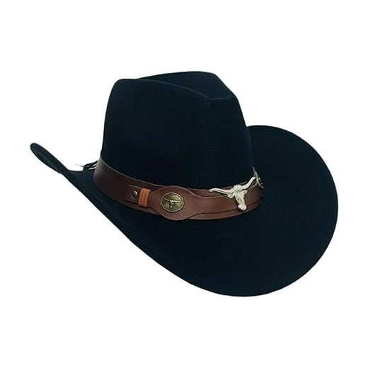 Chapéu Country Preto Unissex Sertanejo Australiano Rodeios Shows