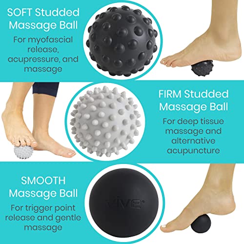 Vive Massage Ball Set (4 Piece) Foot Pain Hot Cold Therapy Kit