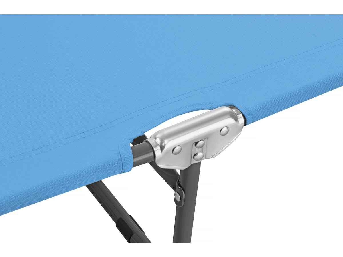 Lot de 2 bains de soleil pliable "Lazy" - Avec pare soleil - Bleu