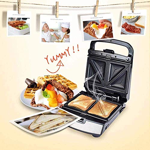 DX Waffeleisen Kitchen Sandwich Maker-Cool Touch Griffe, thermostatisch gesteuert, Waffeleisen 4 in 1, abnehmbare… – Bild 3