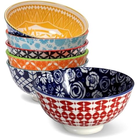 Annovero Ice Cream Bowls, Small Porcelain Serving Dish Set Cover