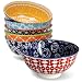 Annovero Dessert Bowls - Set of 6 Small Porcelain Bowls for Snacks, Rice, Condiments, Side Dishes, or Ice Cream, 4.75 Inch Diameter, 10 Fluid Ounce (1.25 Cup) Capacity