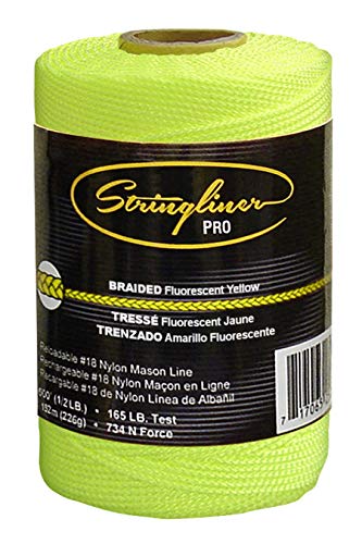 Stringliner Braided Mason Line Replacement Roll Contractor Pack 500' - Fluorescent Yellow (Pack Of 6) - Sl35465Cpk #TOP1