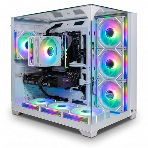 Gaming PC Desktop Computer with i5-14400F Processor, B760M-F WIFI Motherboard, 16GB DDR5, RTX 5060 TI 8GB, ASA VORTEX FAN Cooler, ASA 750W Power Supply (RTX 5060Ti 8GB White)