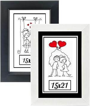 15X21-2li Foto raf  er evesi Siyah-Beyaz Modern Ofis Sanat Ev Home Dekoratif  er eve  ZC-02-S YAH-BEYAZ-15X21