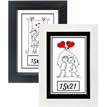 15X21-2'li Foto raf  er evesi Siyah-Beyaz Modern Ofis Sanat Ev Home Dekoratif  er eve  ZC-02-S YAH-BEYAZ-15X21