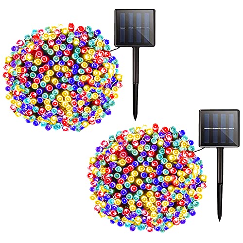 KerKoor-Solar Christmas String Outdoor - 2 Pack 72ft 200 LED 8 Modes