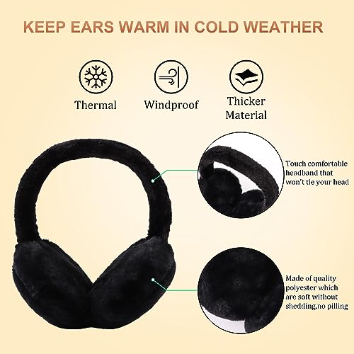 PESAAT Fluffy Ear Muff for Women Plush Earmuffs Kids Winter Earmuffs Girls Boys Cold Weather Ear Warmer2
